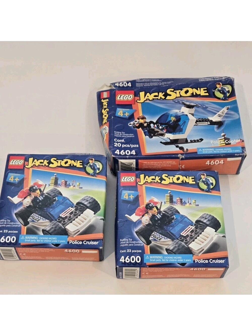 VTG Lego Sets Lot Jack Stone 4604 4600 Police Copter Car Cruiser City Sealed